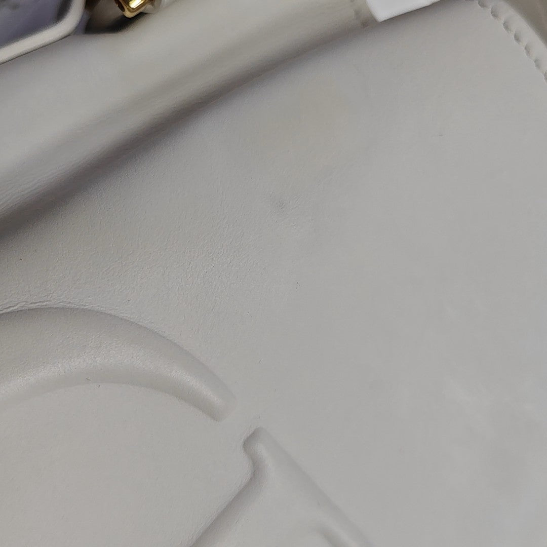 Calfskin Shoulder Bag Small White