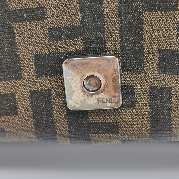 Coated Canvas Shoulder Bag Brown