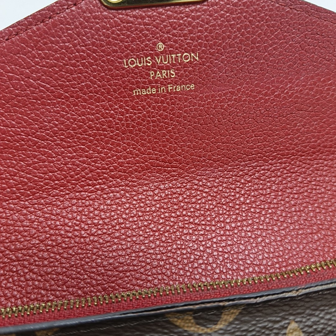 PALLAS Monogram Calfskin Red Wallet