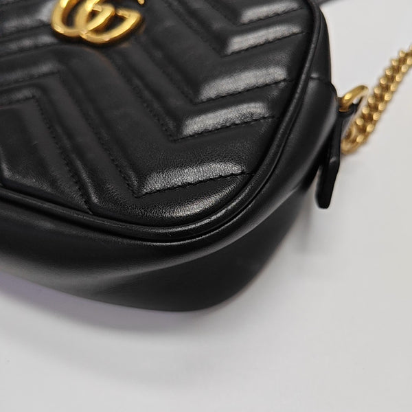 GG Marmont Mini Quilted Calfskin Black