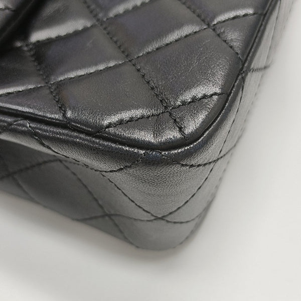 Quilted Lambskin Top Handle Bag Black