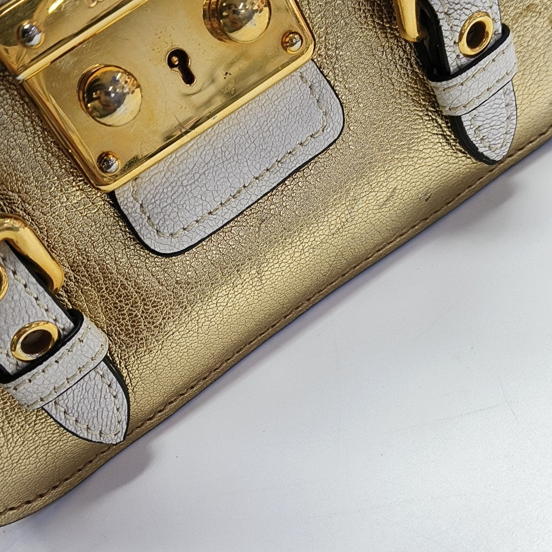 Calfskin Shoulder Bag Gold