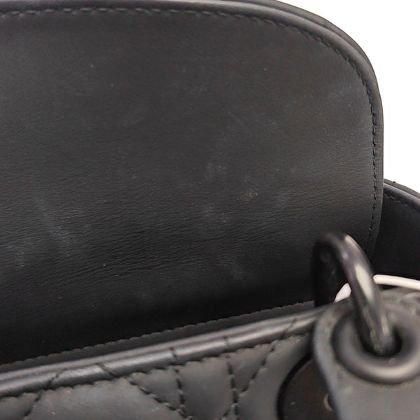 Lady Dior Mini Cannage Calfskin Black