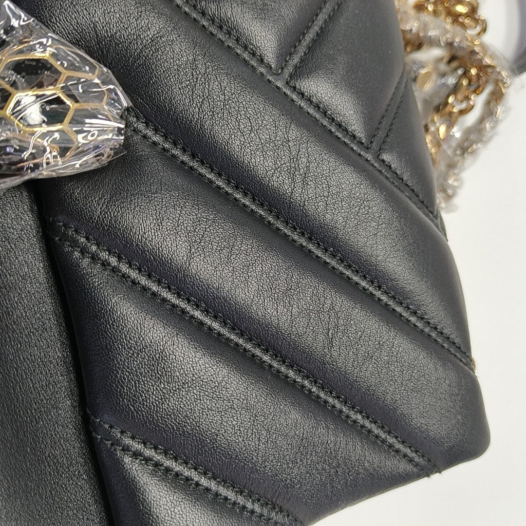 SERPENTI CABOCHON Small Quilted Calfskin Black
