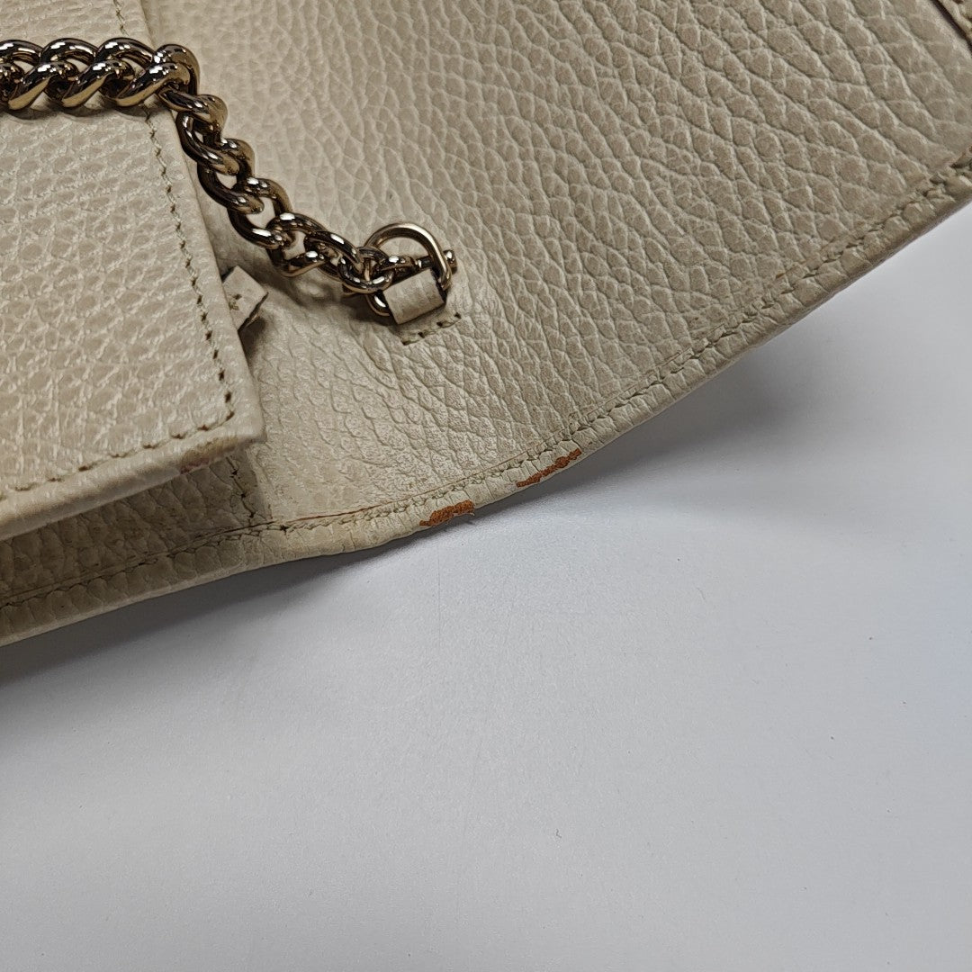 Interlocking G Small Calfskin Beige