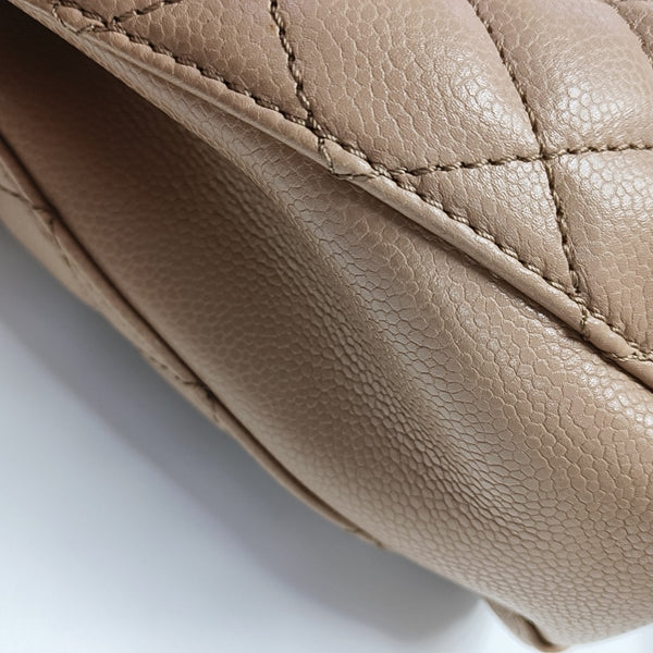 SHIVA Quilted Grained Calfskin Beige