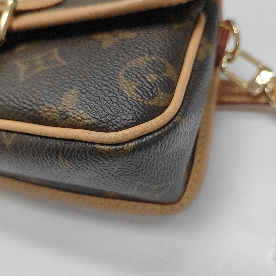 DIANE Nano Monogram Coated Canvas Brown