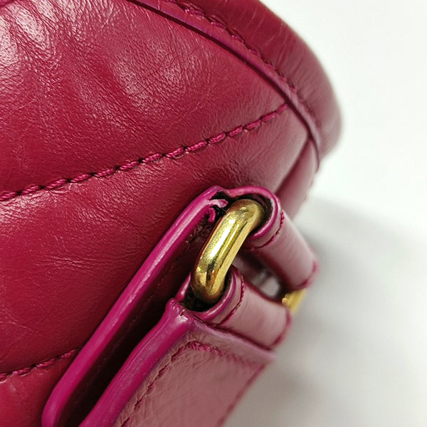 GABRIELLE Small Chevron, Quilted Calfskin Red