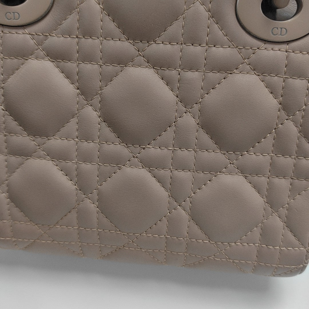Lady Dior Mini Cannage Calfskin Beige
