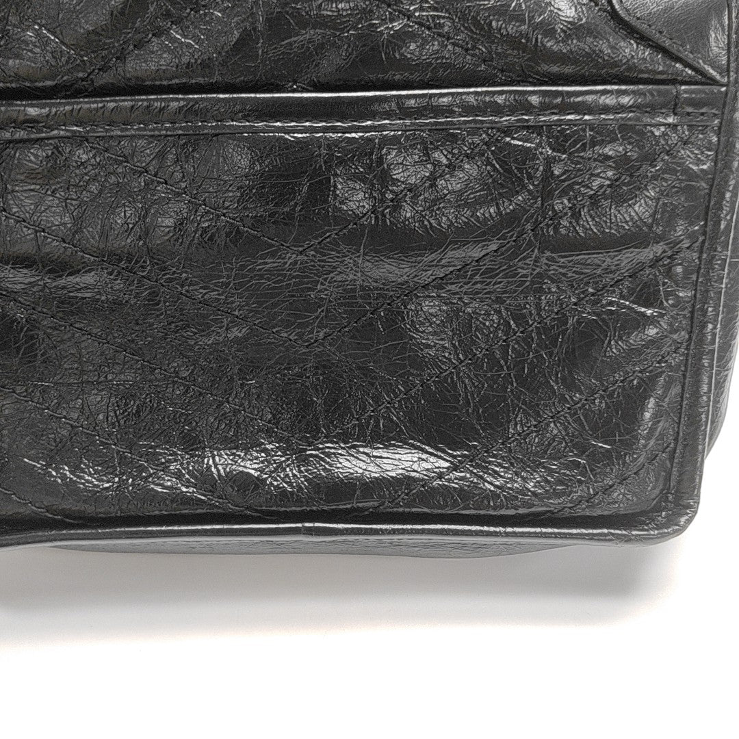 NIKI Small Chevron Calfskin Black