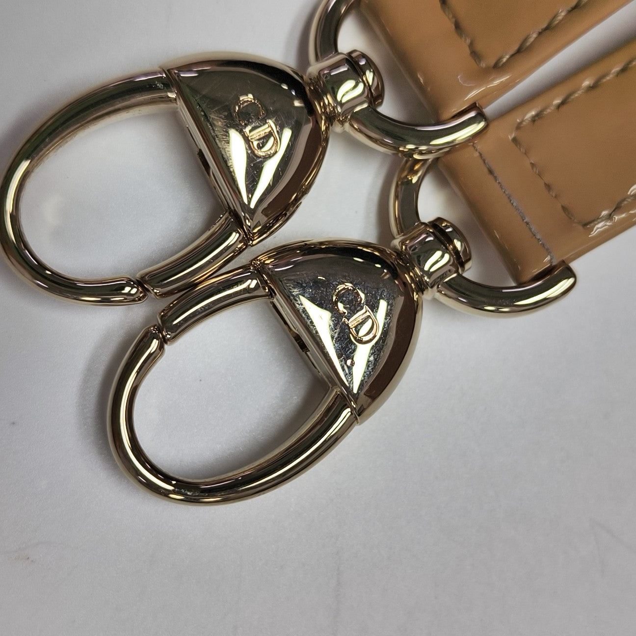 Lady Dior Medium Cannage Patent Leather Beige