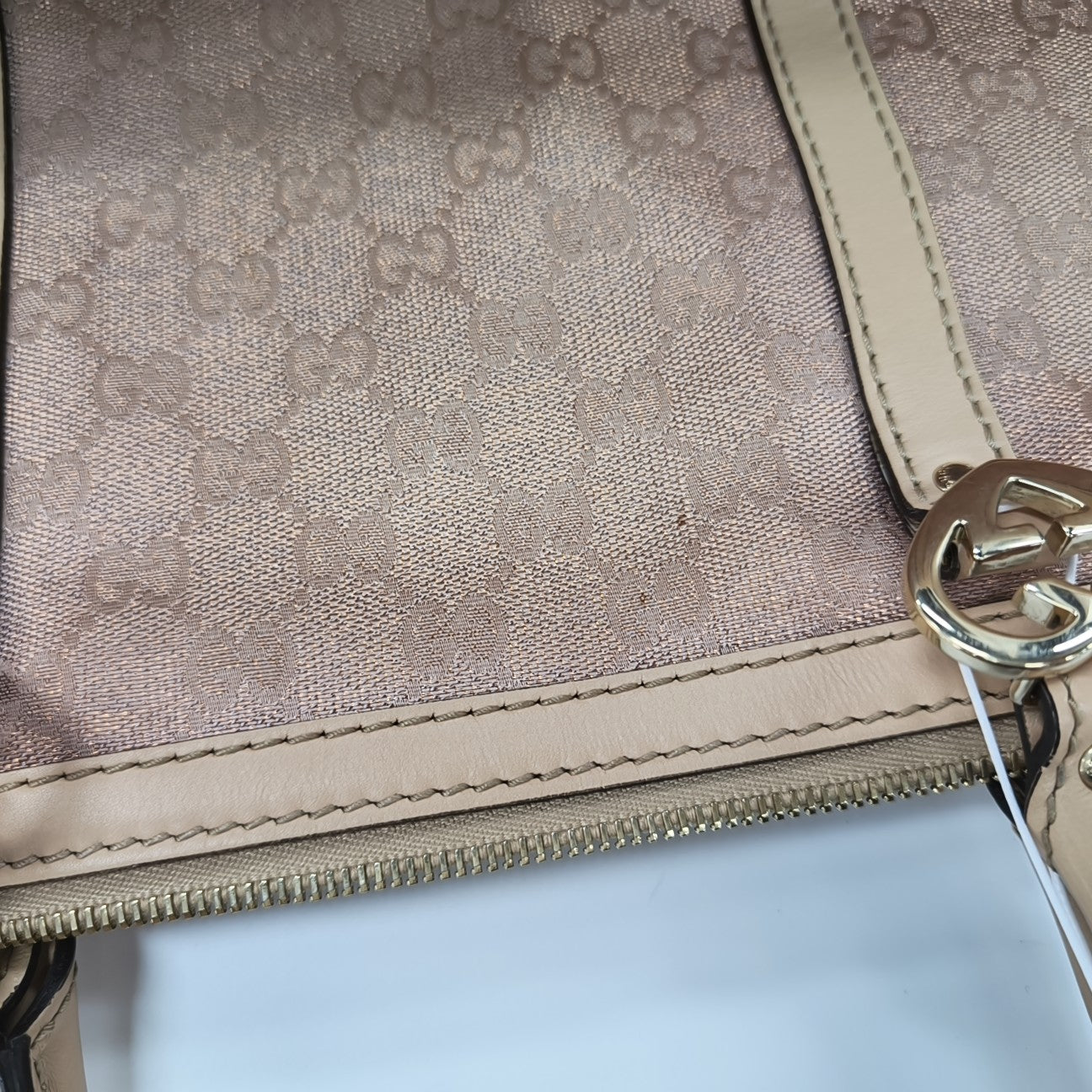 Monogram Canvas Tote Bag Large Pink