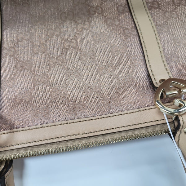 Monogram Canvas Tote Bag Large Pink