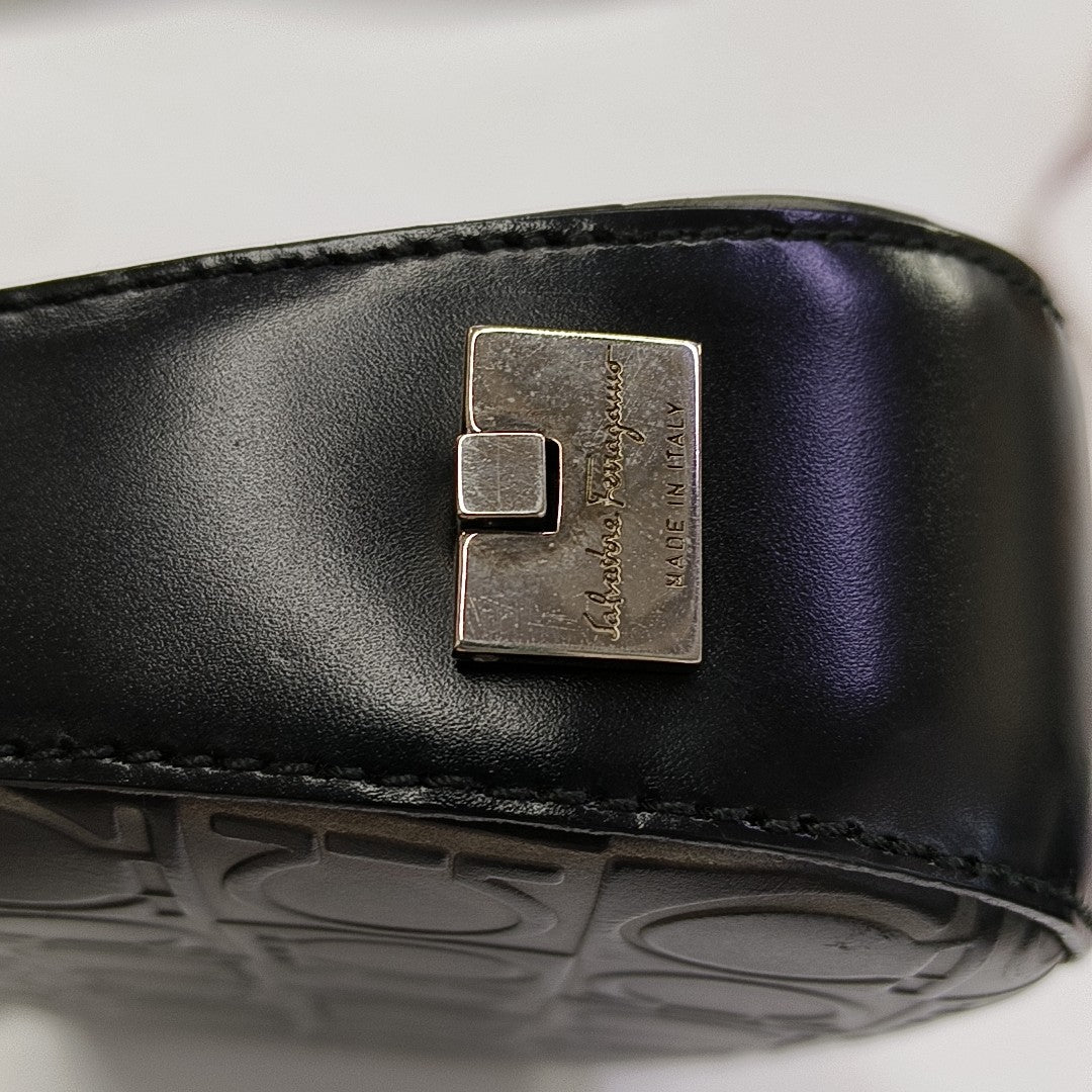 Calfskin Top Handle Bag Black