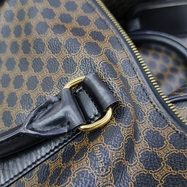 Coated Canvas Top Handle Bag Black