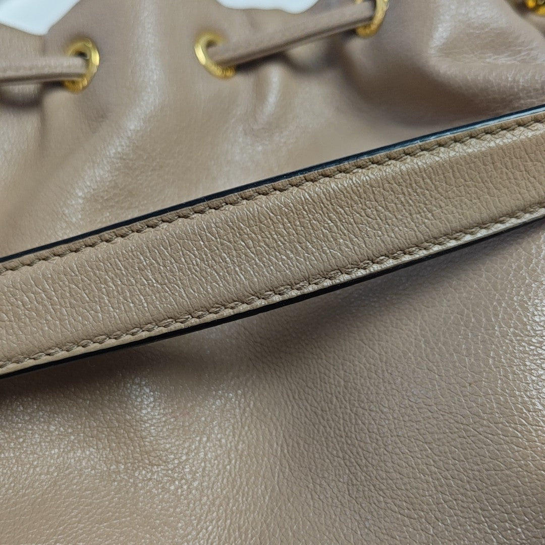 Calfskin Bucket Bag Beige