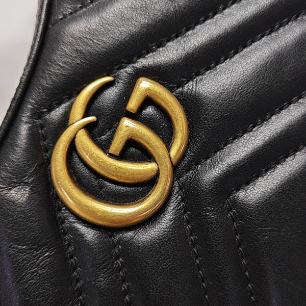 GG Marmont Mini Quilted Calfskin Black