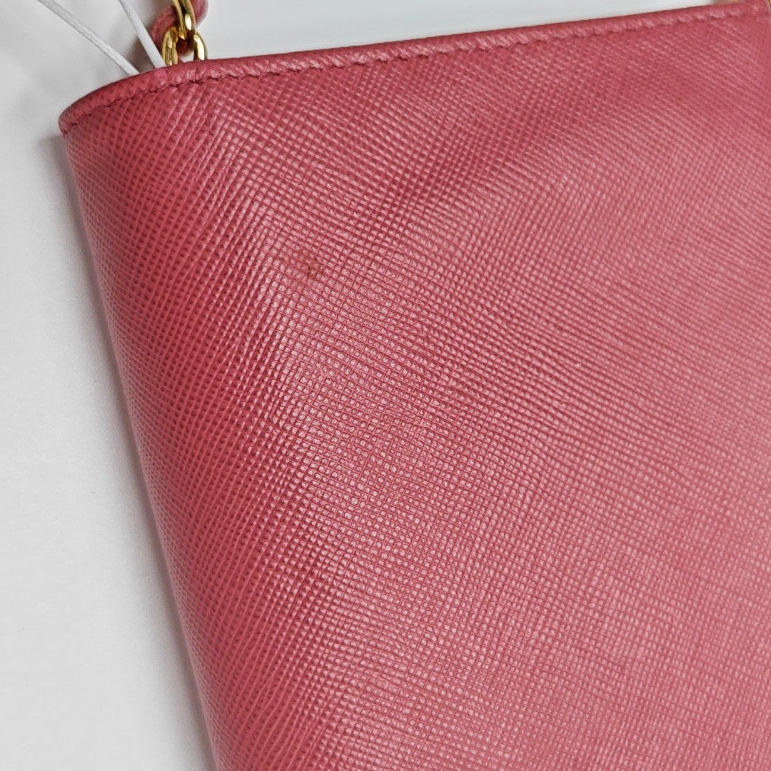 Saffiano Calfskin Shoulder Bag Pink