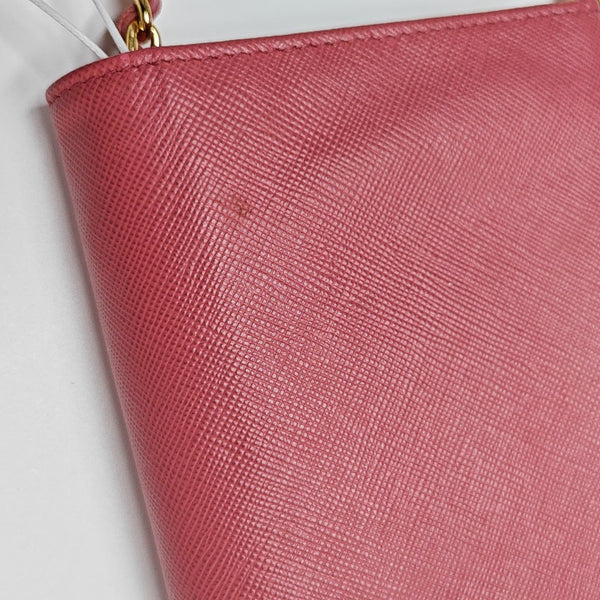 Saffiano Calfskin Shoulder Bag Pink