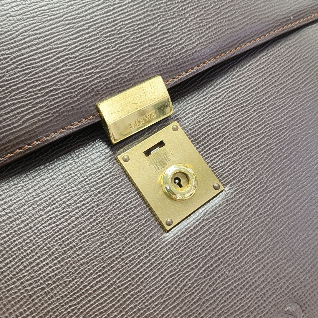 Calfskin Top Handle Bag Brown