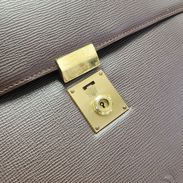 Calfskin Top Handle Bag Brown
