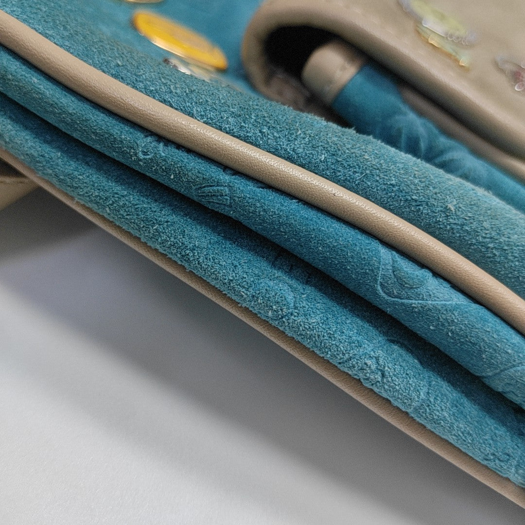 Suede Shoulder Bag Blue