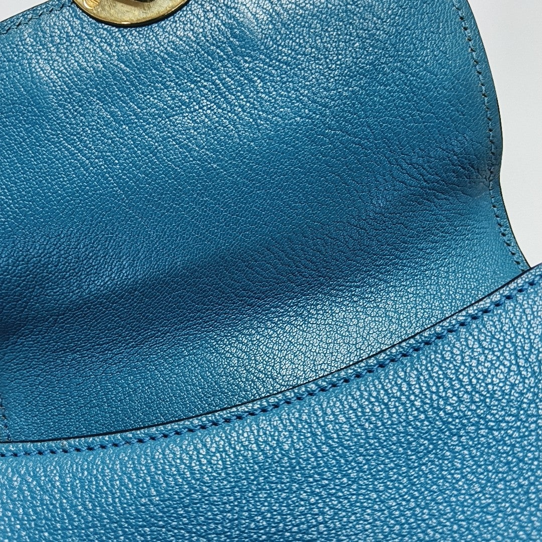 Calfskin Shoulder Bag Blue