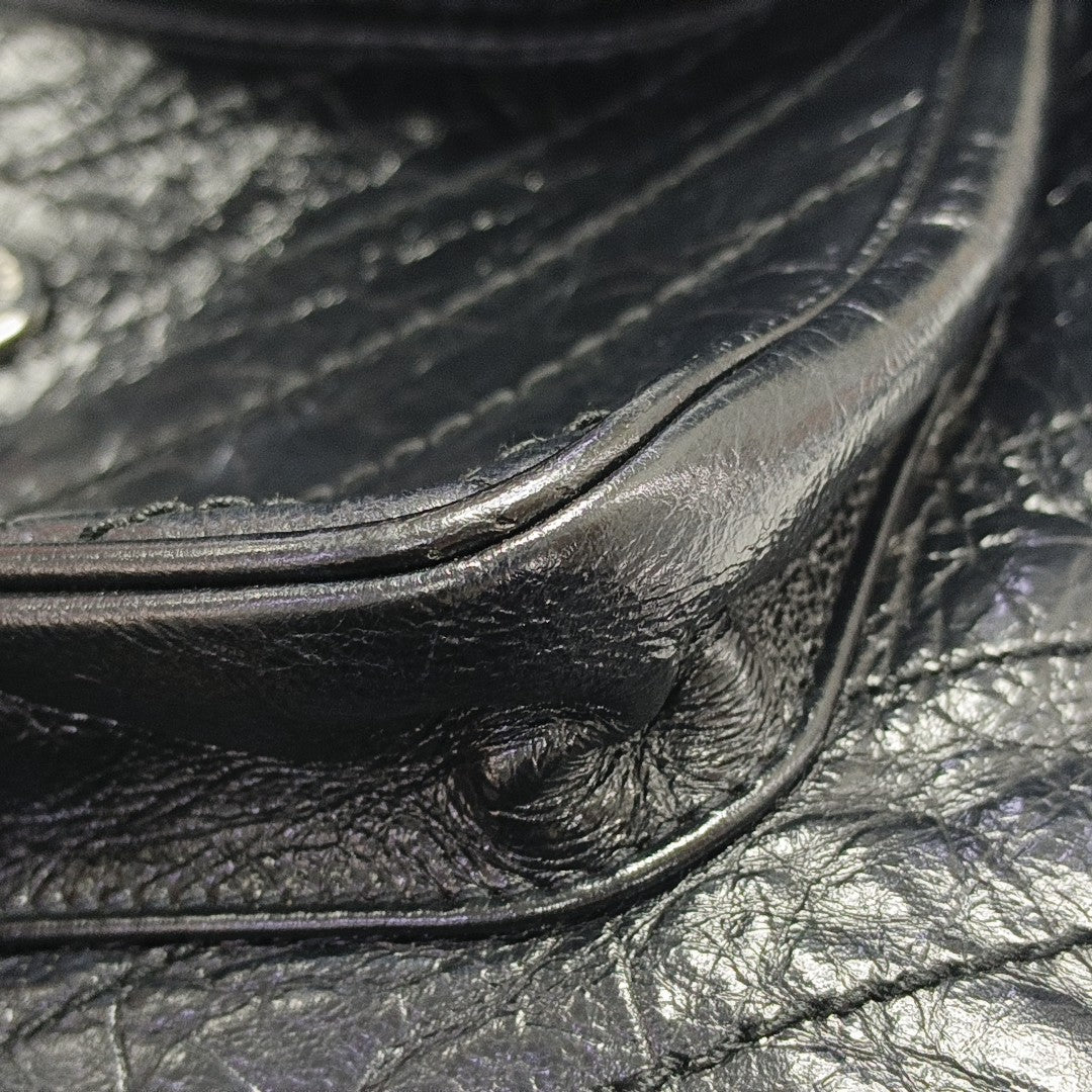 NIKI Medium Chevron Calfskin Black
