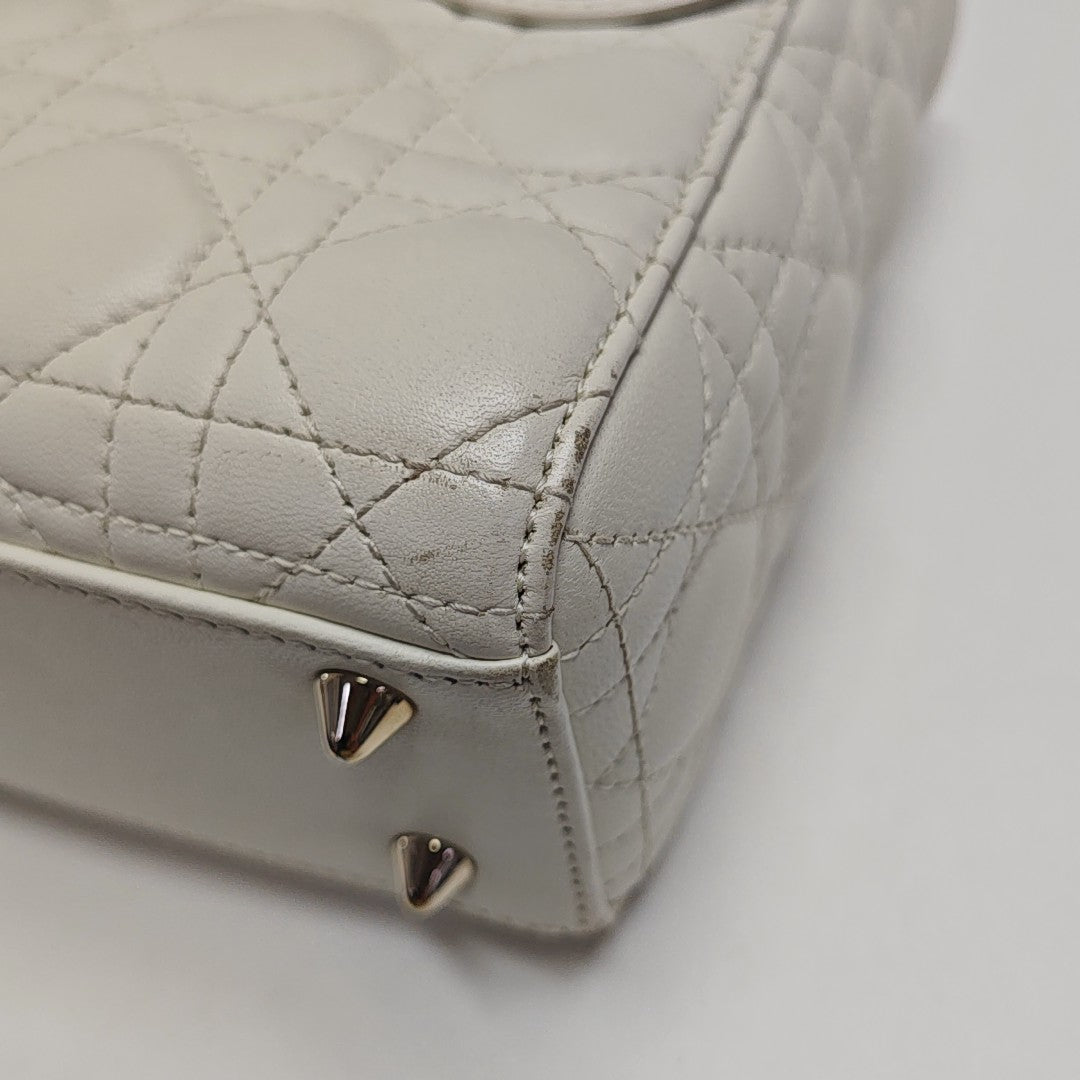 Lady Dior Small Cannage Lambskin White
