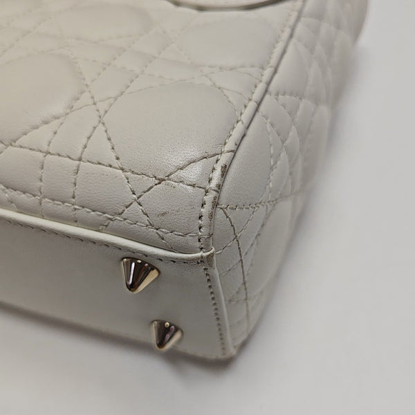 Lady Dior Small Cannage Lambskin White