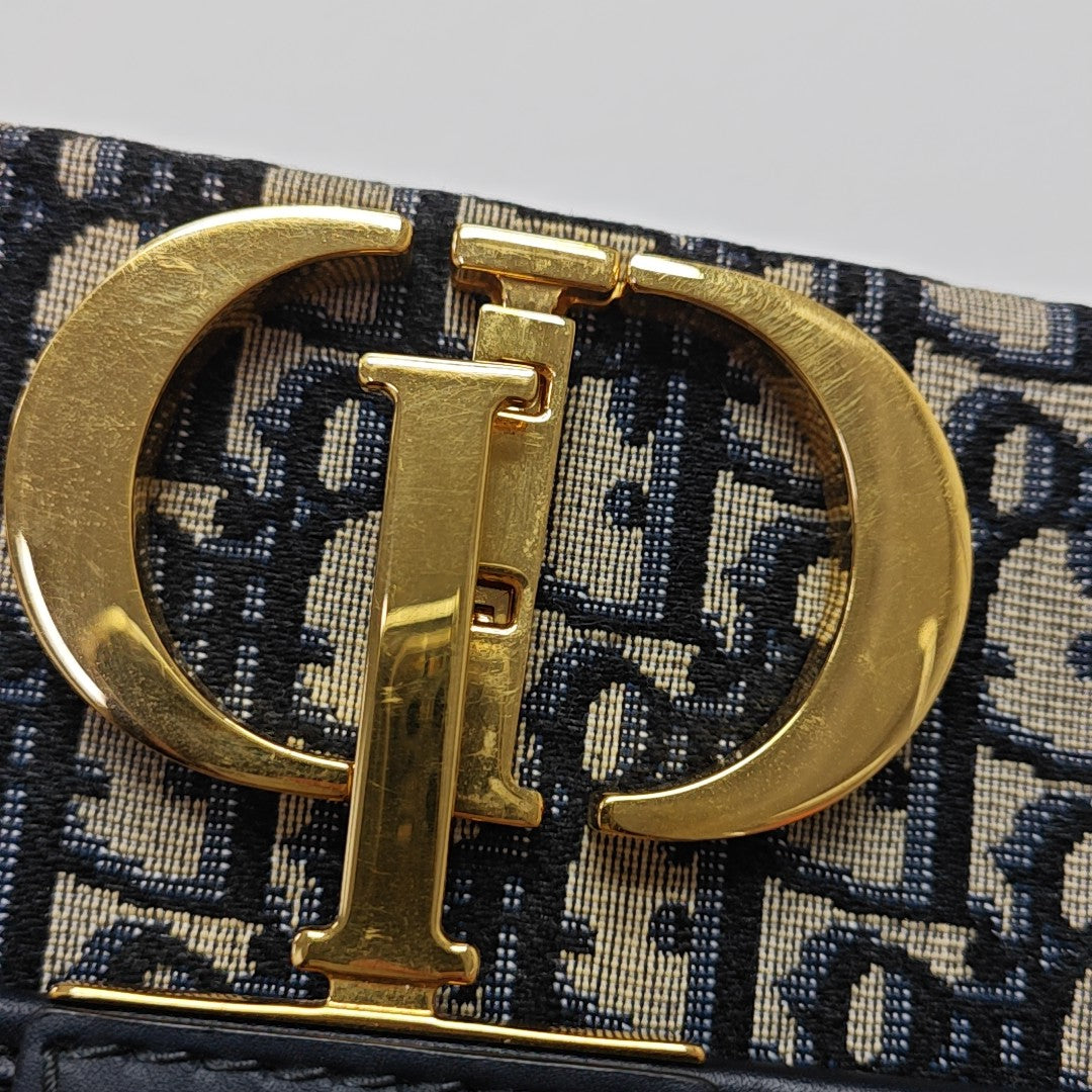 30 Montaigne Mini Oblique Canvas Blue