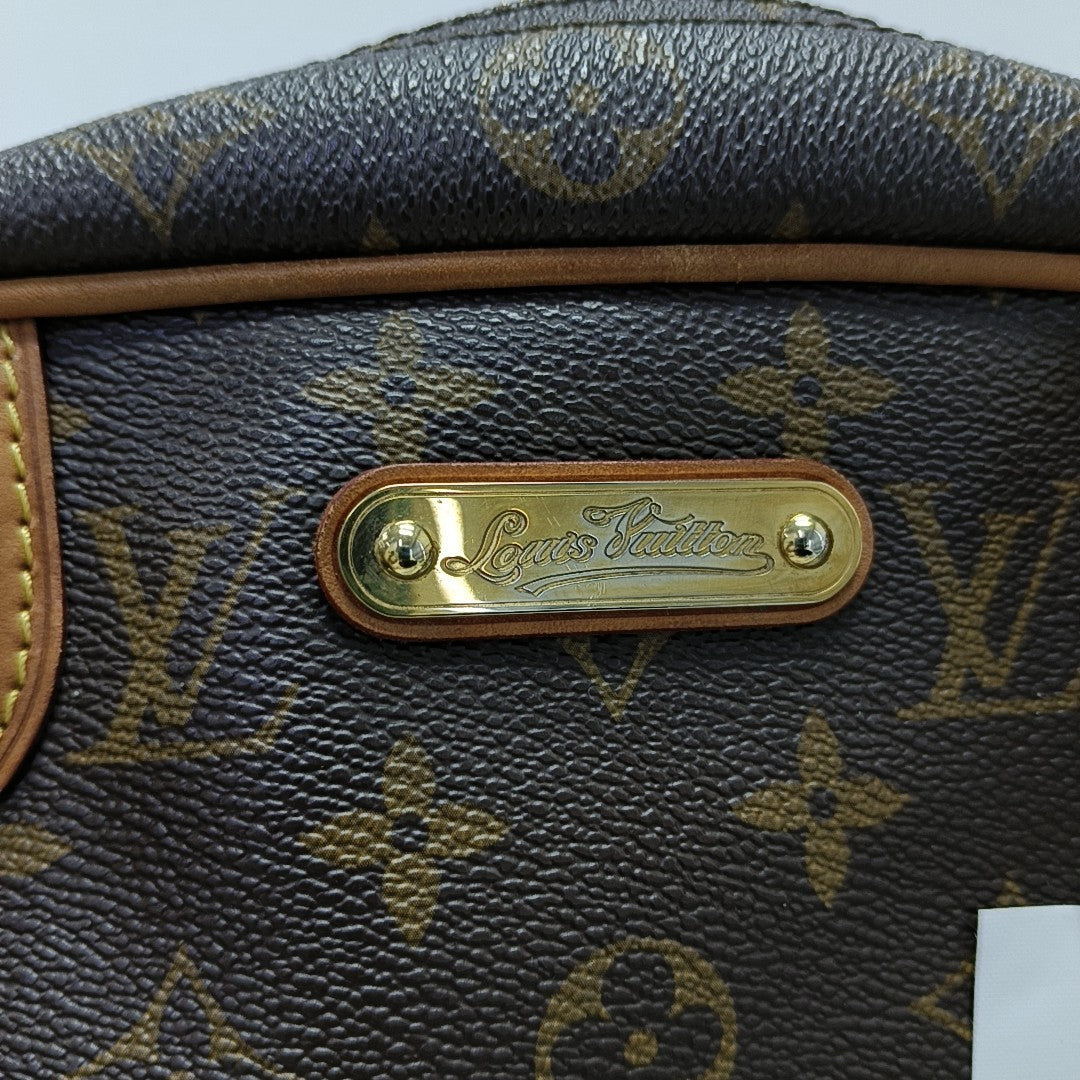 MONTORGUEI PM Monogram Coated Canvas Brown