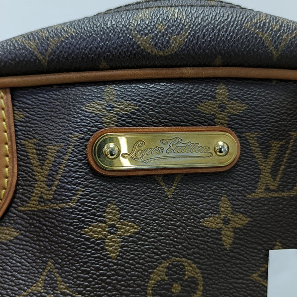 MONTORGUEI PM Monogram Coated Canvas Brown