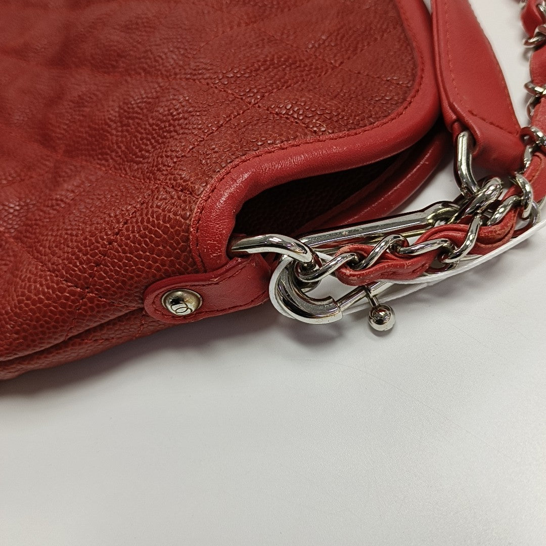 Quilted Grained Calfskin Red