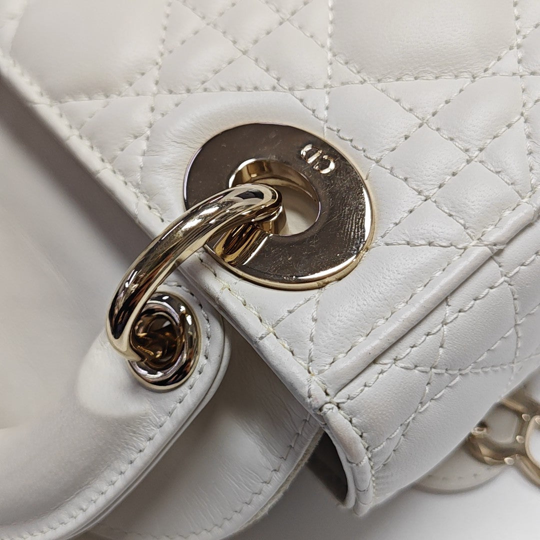 Lady Dior Mini Cannage Lambskin White