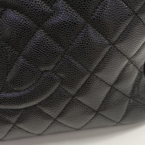 CHANEL GST Large Quilted Grained Calfskin Black