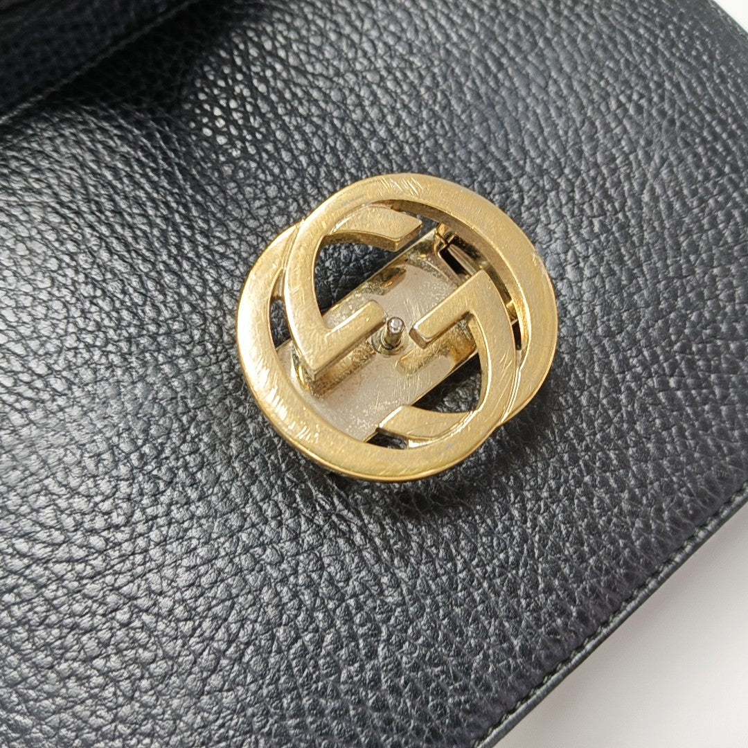 Interlocking G Small Calfskin Black
