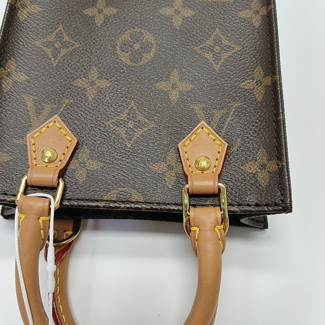 SAC PLAT Mini Monogram Coated Canvas Brown