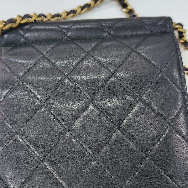 Quilted Calfskin Shoulder Bag Black