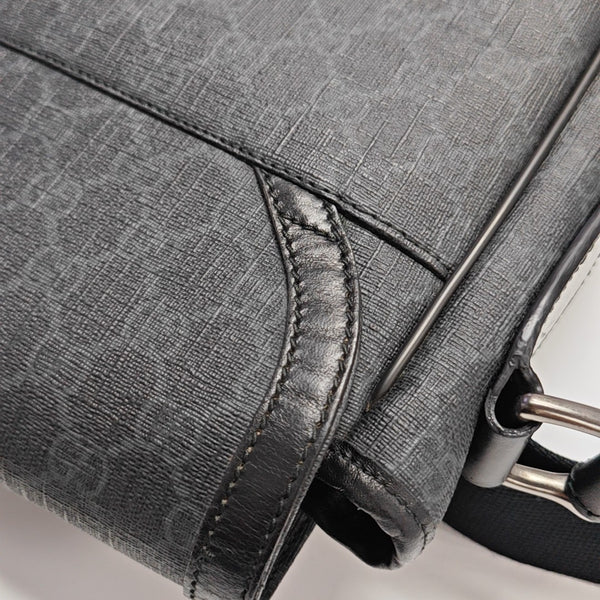 Monogram Coated Canvas Shoulder Bag Black