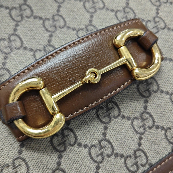 Horsebit 1955 Medium Monogram Coated Canvas Beige
