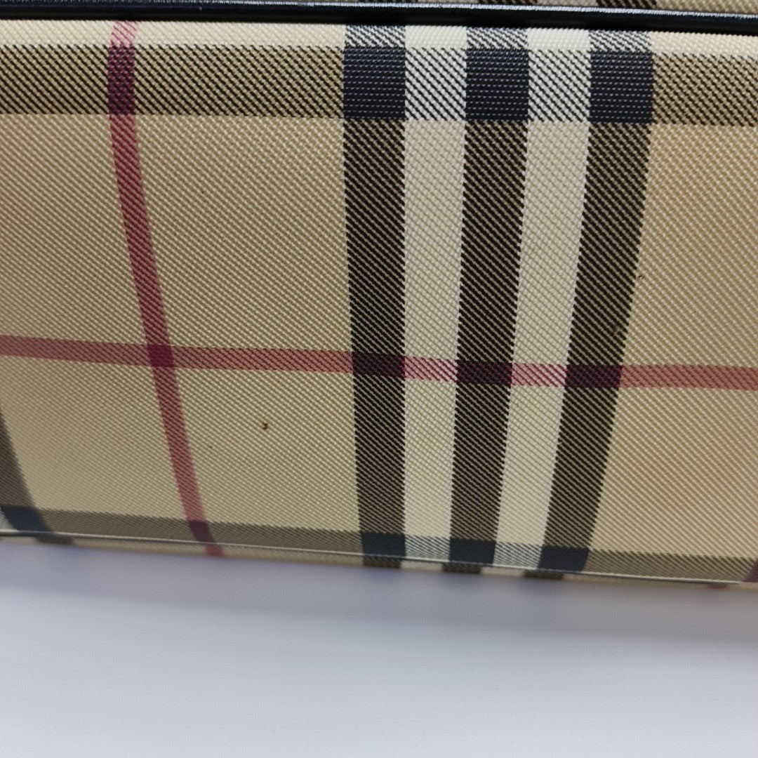 Coated Canvas Top Handle Bag Beige