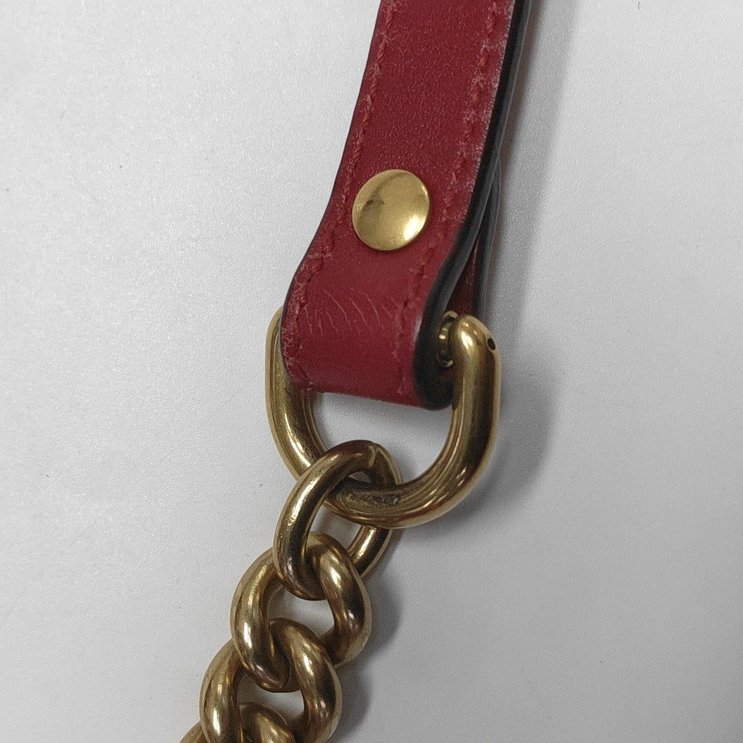 GG Marmont Medium Quilted Velvet Red
