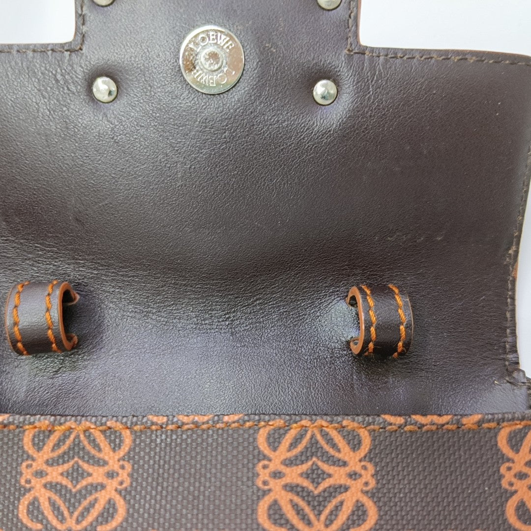 Monogram Coated Canvas Top Handle Bag Brown