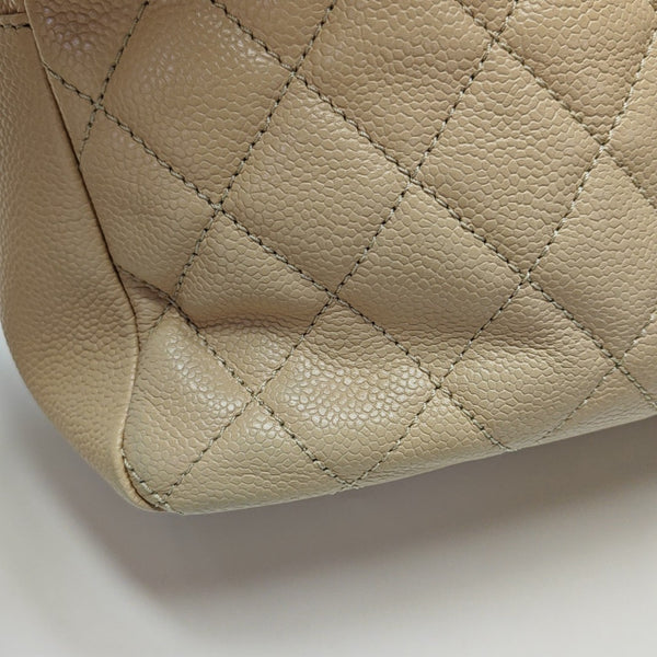 CHANEL PETITE Quilted Grained Calfskin Beige
