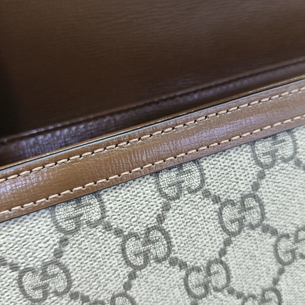 Horsebit 1955 Medium Monogram Coated Canvas Beige