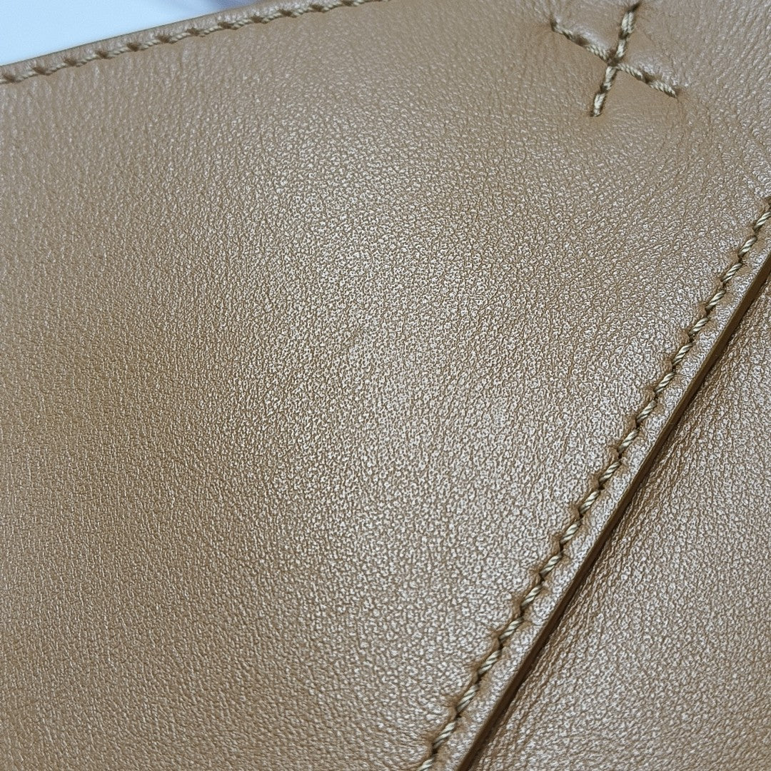 Puzzle Fold Mini Quilted Calfskin Brown