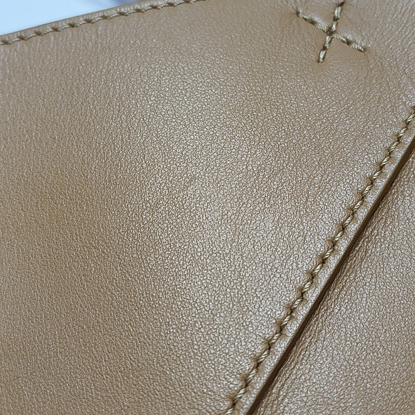 Puzzle Fold Mini Quilted Calfskin Brown