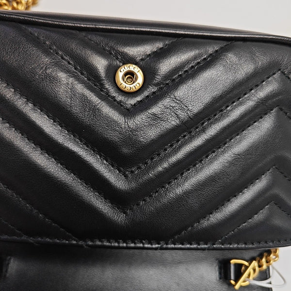 GG Marmont Mini Quilted Calfskin Black