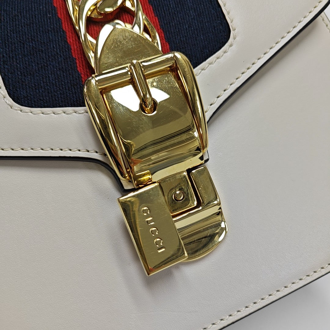 Sylvie Mini Calfskin White